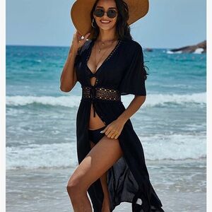 Women's Swimwear Long Cover Ups Open Front Beach Bikini Swimsuit Kimono Cardigan